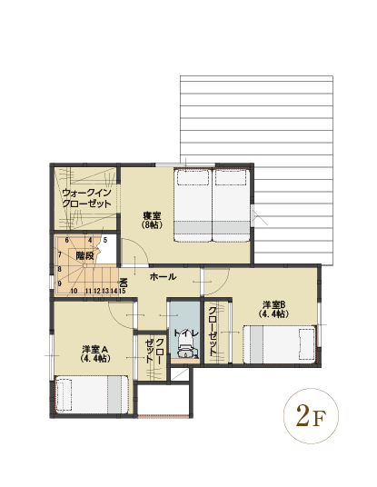 nui patio 2階間取り図 ウォークインクローゼット・洋室・主寝室配置