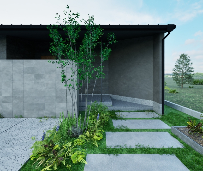 上越市土橋［平屋］モデルハウス 外構