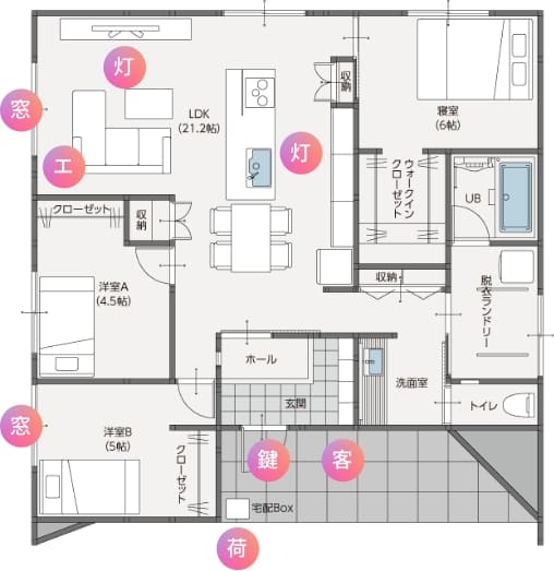 上越市土橋［平屋］モデルハウス 間取り図