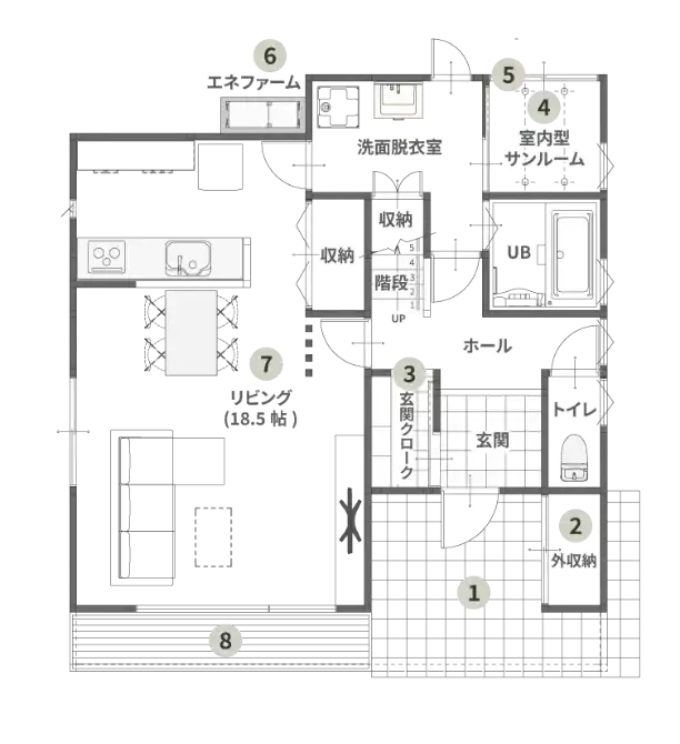 GRANDEの1F間取り図