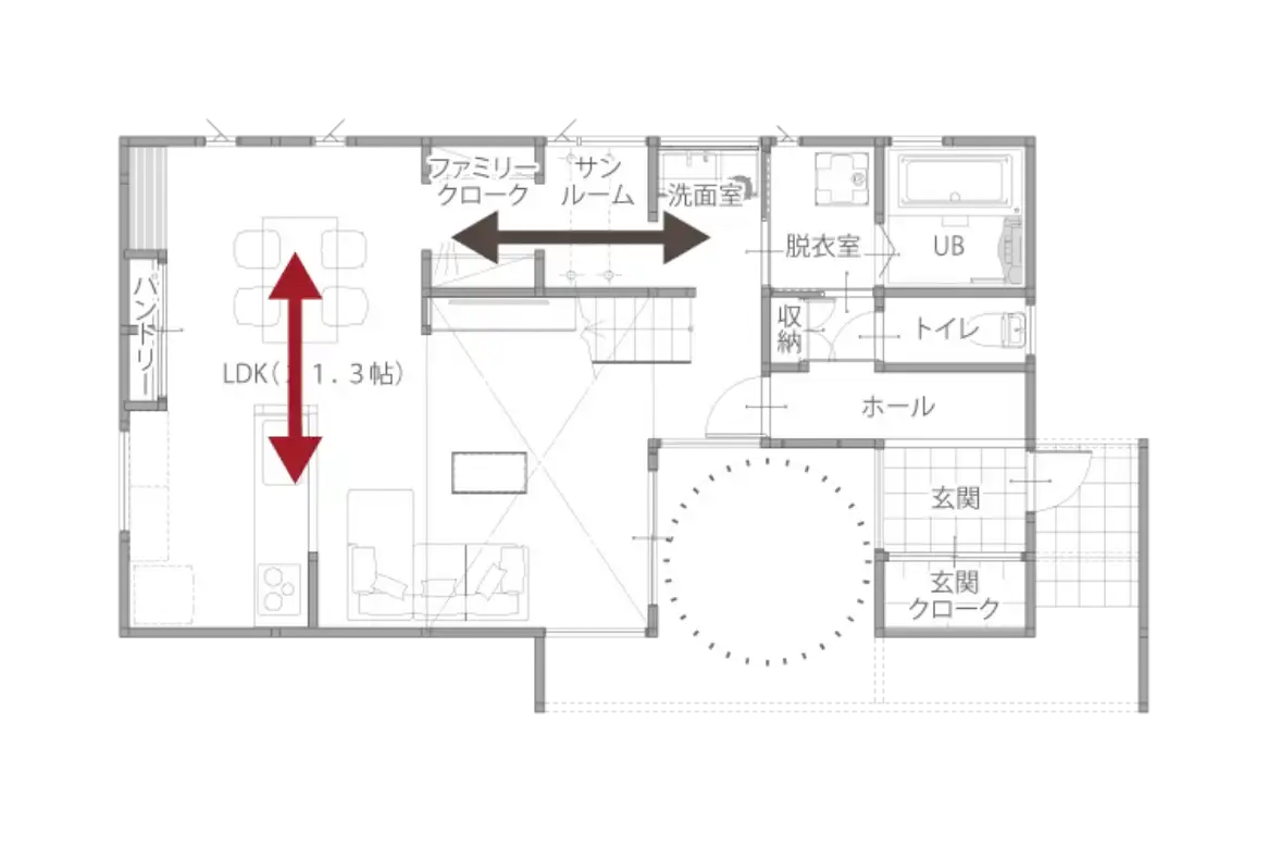 家事動線 家事ラク動線を実現した間取り