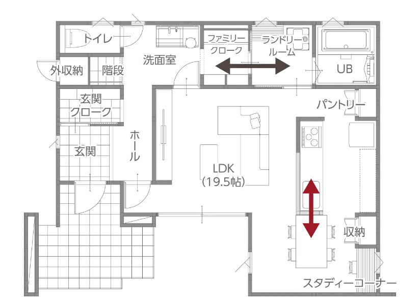 家事動線 家事ラク動線を実現した間取り