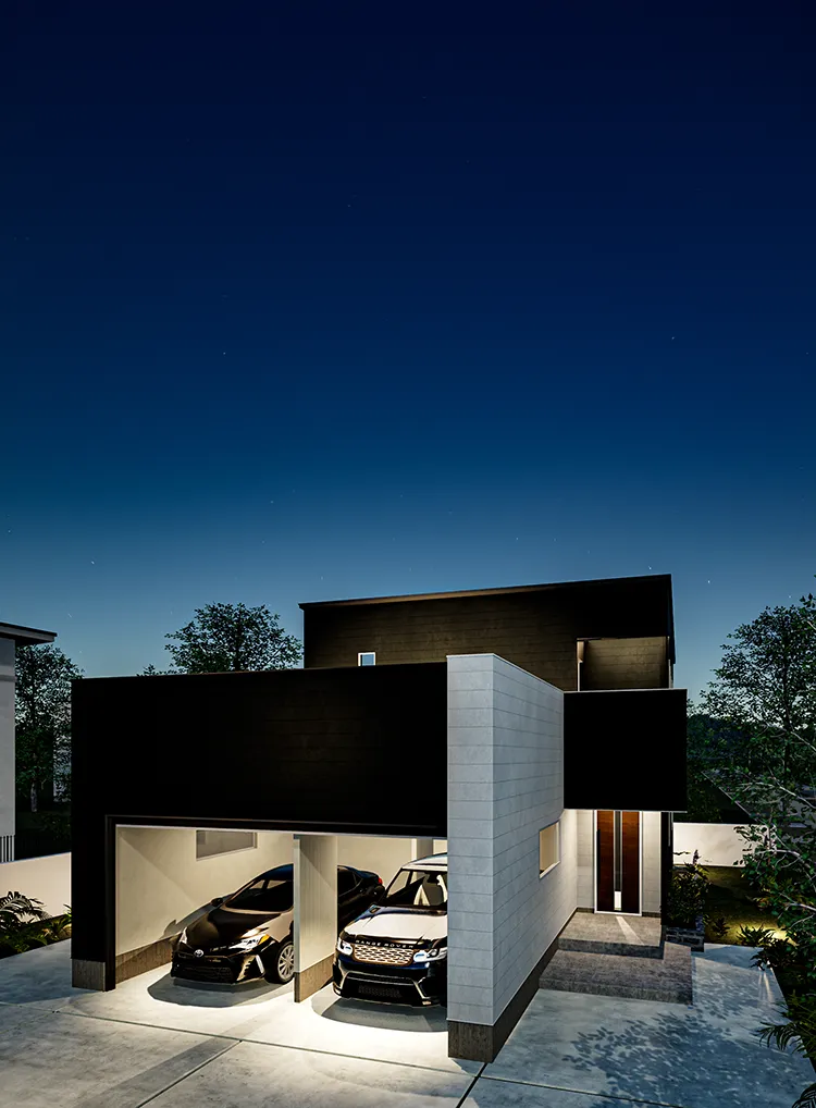 最大３Mの耐雪性能 電動シャッター付ガレージハウスPROTH（プロス）